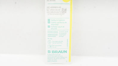 Braun 4251611-02 Introcan Safety IV Cath. Notched Ndle 24G x 0.55in 26mL/min(x)